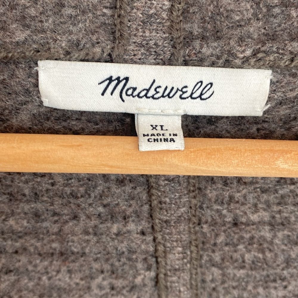 Madewell Wool 100% Cozy Gray Brown Open-Front Duster Cardigan Sweater Leganlook - Picture 2 of 9